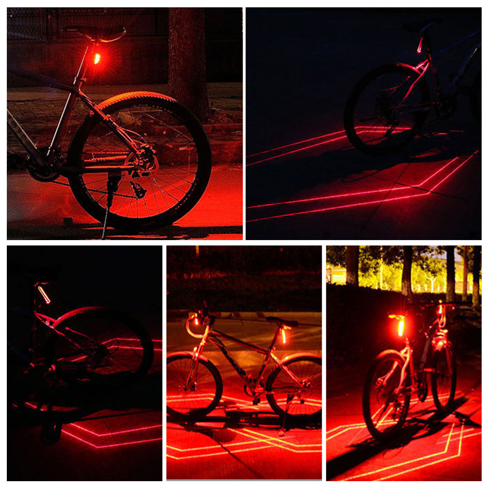 Virwir Folding Laser Bicycle Light Front And Rear Safety Warning Light Usb Rechargeable Bicycle Tail Light Waterproof Cycling Light