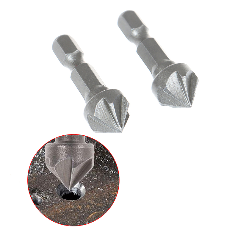Dinawan 6 Flute Countersink Drill Bit Chamfer Cutting Woodworking Tool hexagon handle