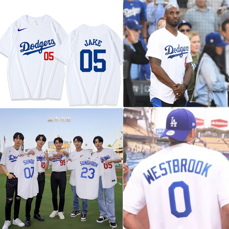ENHYPEN-Dodgers-KOBE shirt Korean Sporty Fashion T-shirt Loose