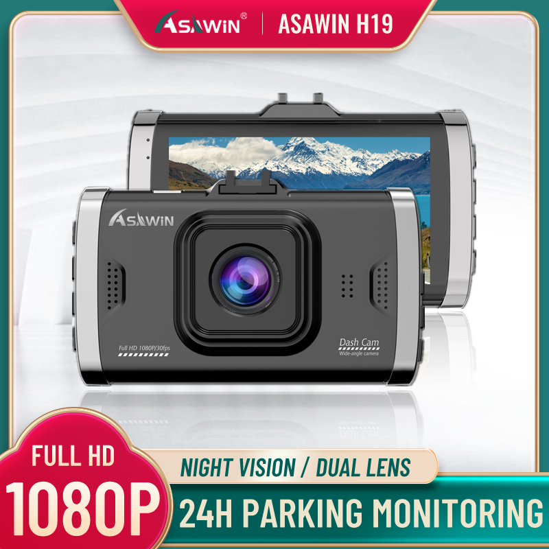 Asawin H19 Camera hành trình ống kính kép HD1080P cho Ô tô Trước và Sau Tự thumbnail