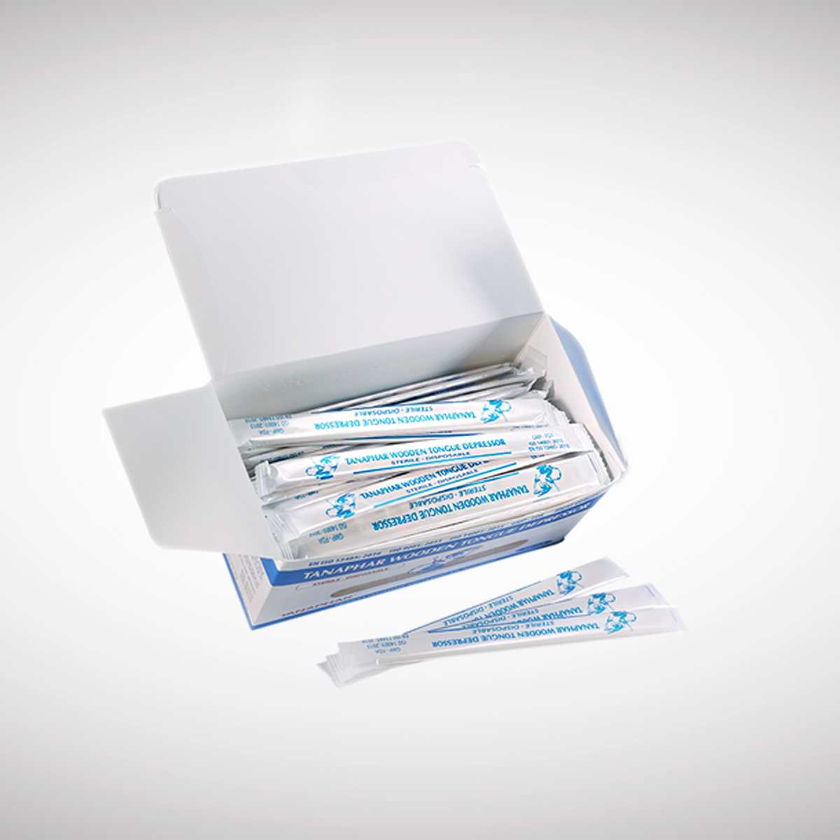 Que đè lưỡi gỗ tiệt trùng Tanaphar - Hộp 100 que