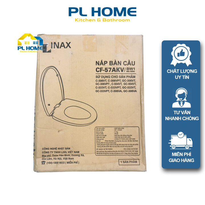 Nắp Bồn Cầu Inax CF57 Chính Hãng, Thay Thế Cầu C-306, C-504, C-333