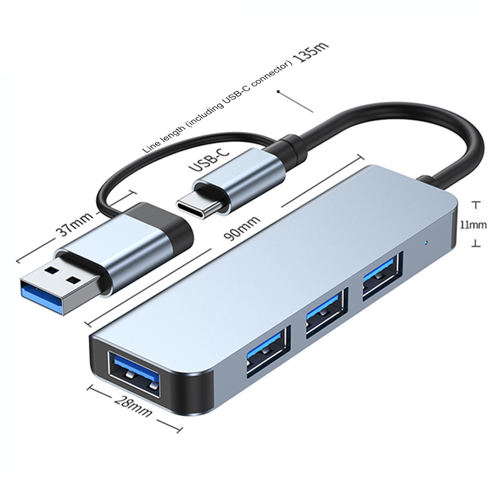 shuyuetuiwo Usb-c Docking Station Usb-c Hub for Data Relocation Fast Data Transfer Usb-c Hub for Macbook 4-port Usb3.0/type-c Docking Station High Speed 5gbps Compatible with Flash Drive