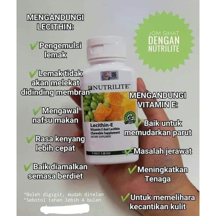 Nutrilite Lecithin E 150 270 Tab Lecithin Vitamins E Supplements Amway Lazada Singapore