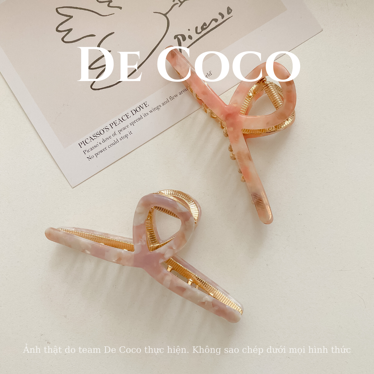 Kẹp càng cua Hàn Quốc, kẹp tóc nữ Hot trend Marble De Coco