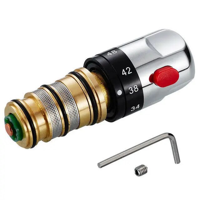 Brass Thermostatic Mixing Valve Temperature Control Ceramic For Solar Water Parts Cartrge WF107