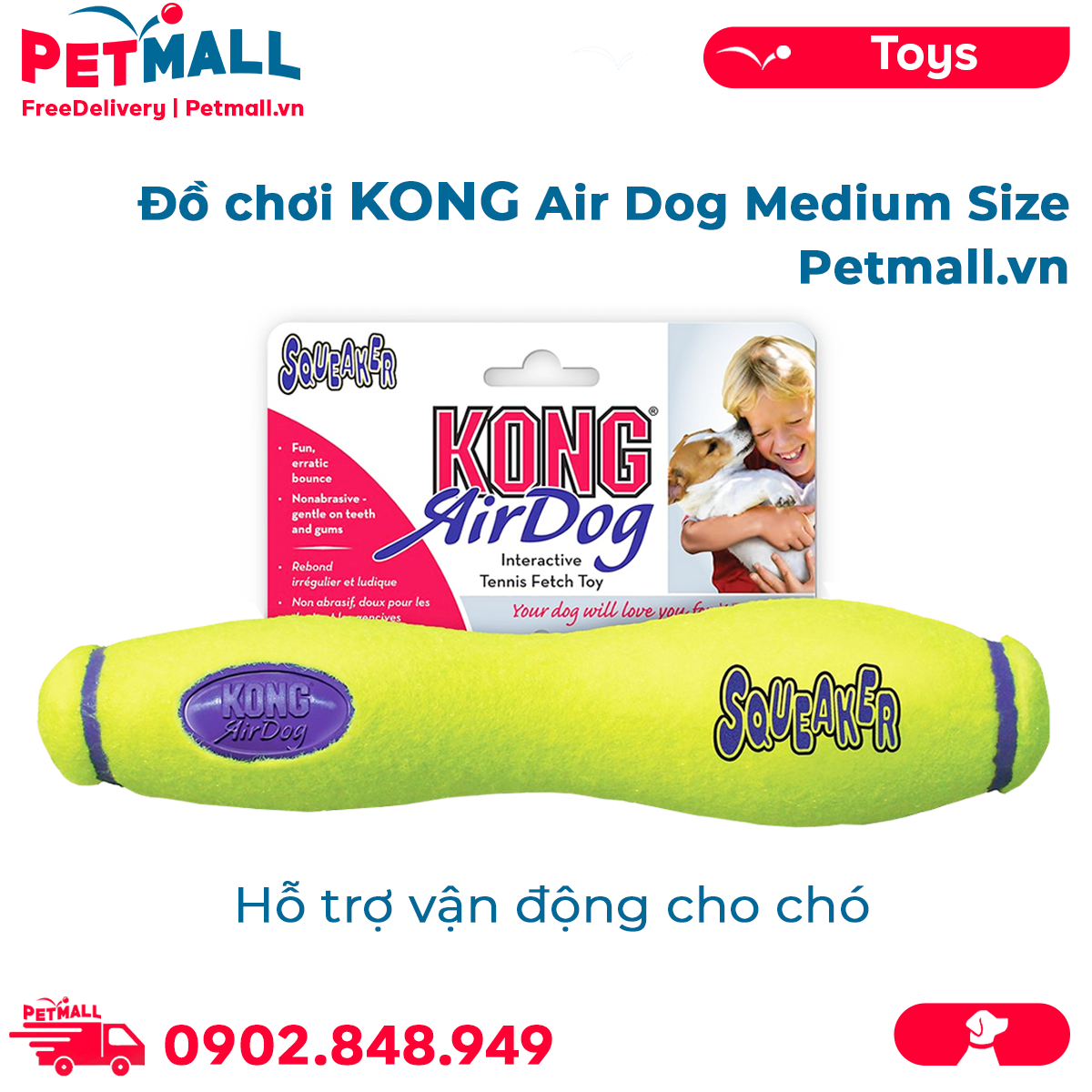 Đồ chơi KONG Air Dog Medium Size - Hỗ trợ vận động cho chó Petmall