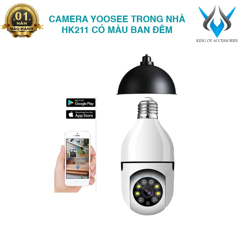 Camera bóng đèn giám sát 360 độ 130w kết nối wifi chuẩn 8011b loại tốt- bóng đèn camera 360wifi cao cấp