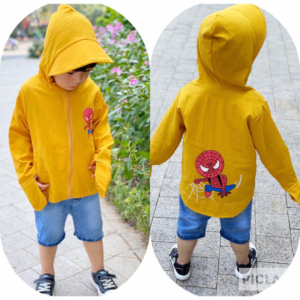 Áo chống nắng in hình spider man dành cho các bé