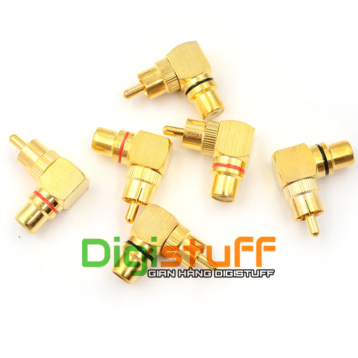 Đầu nối dây AV RCA (đầu nối bông sen / hoa sen) bẻ góc 90 độ