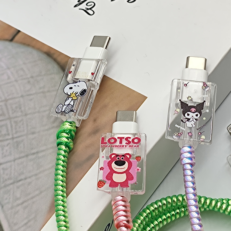 Ốp Bảo Vệ Sạc Mickey Dễ Thương Hoạt Hình Trong Suốt Thông Dụng Phụ Kiện Bảo Vệ Cáp Bằng Nhựa Phụ Kiện Điện Thoại Ốp Bảo Vệ Dây Dữ Liệu Sạc USB Cho iPhone Type-C Ốp Cáp Dữ Liệu Android