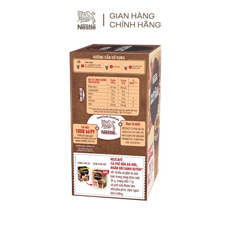 Cafe sữa Nescafe sữa đá (hộp 10 gói x 24gr)
