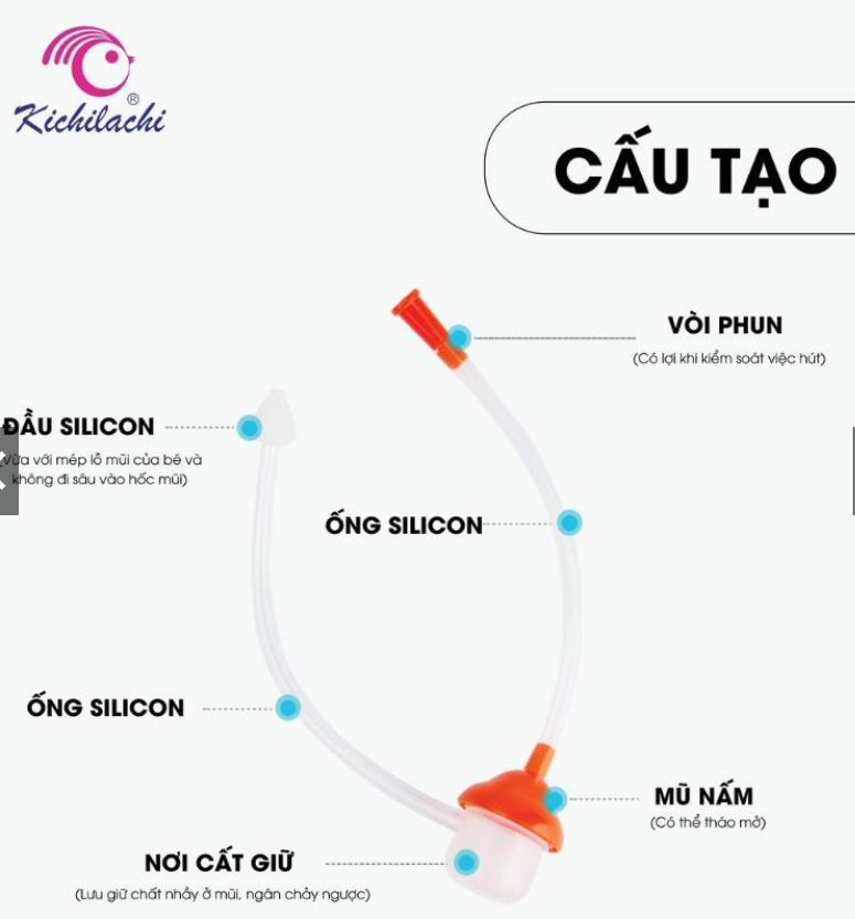 Hút mũi cong kichilachi đầu silicon mềm