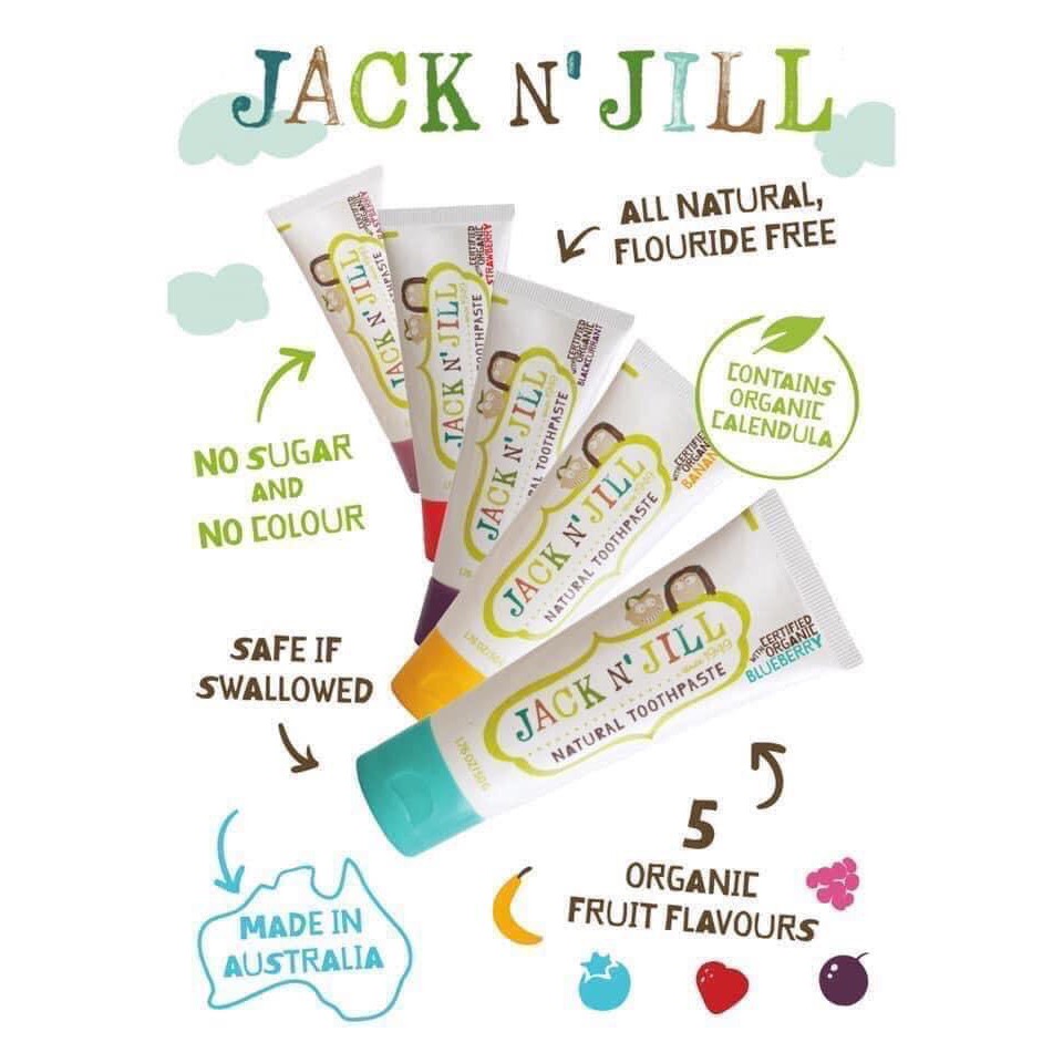 Kem đánh răng Jack N' Jill Natural Certified Toothpaste 50gr