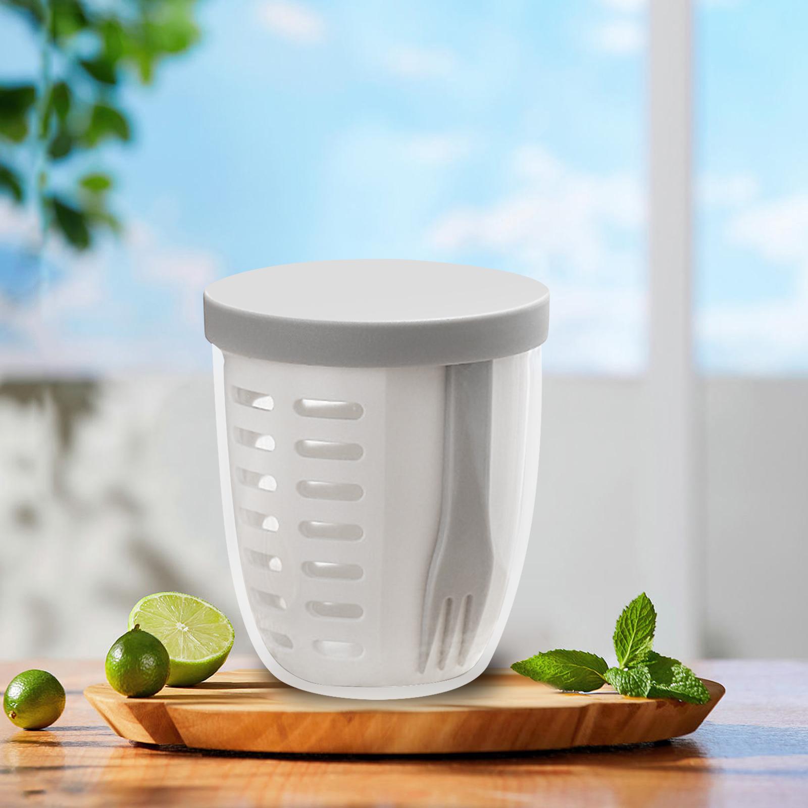 Oshhni Salad Cup with Fork with Fork 600ml Breakfast Cups for Meal Yogurt Breakfast