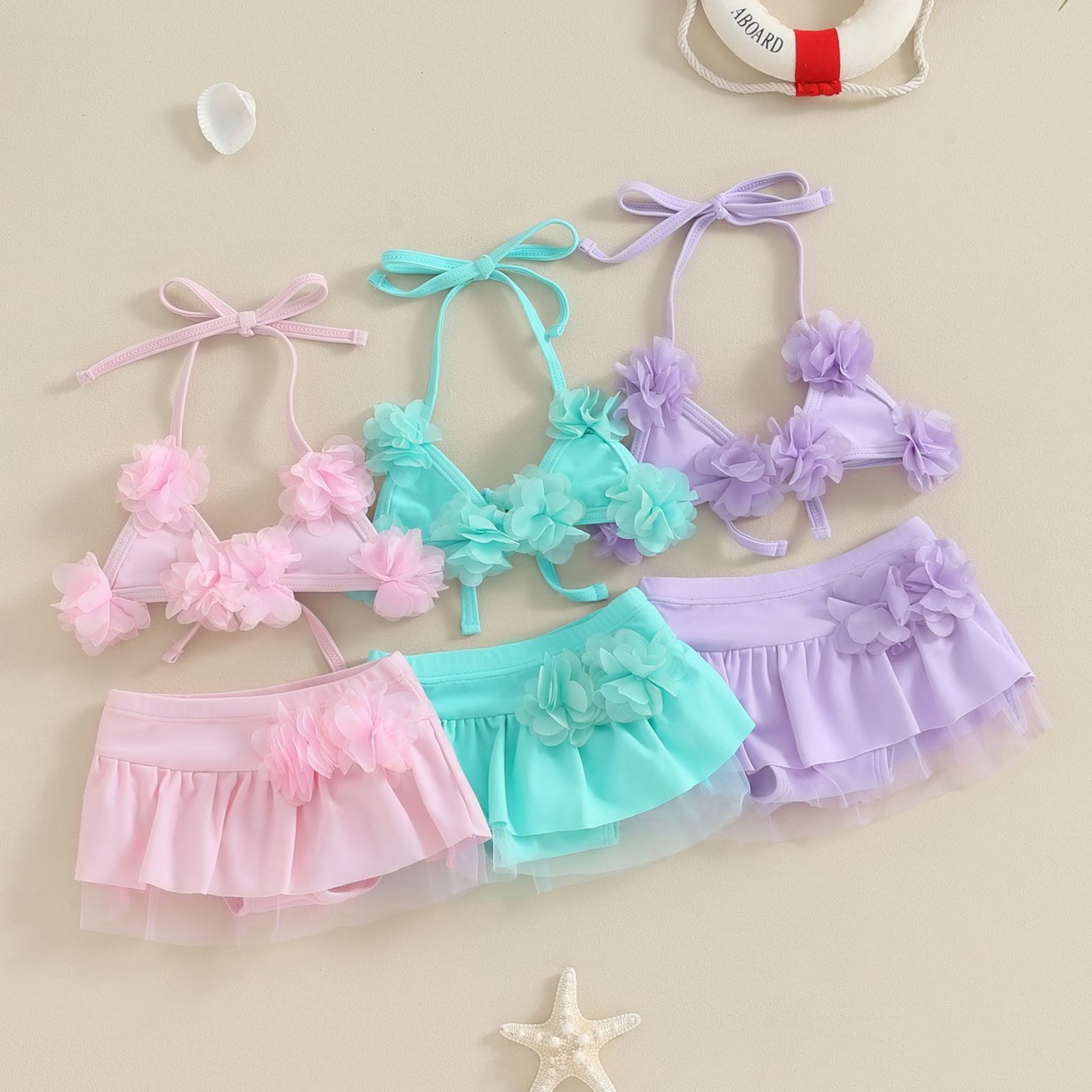 Heartandsoul- 0-2Y Stylish Baby Girl 2 Piece Summer Bikini Set