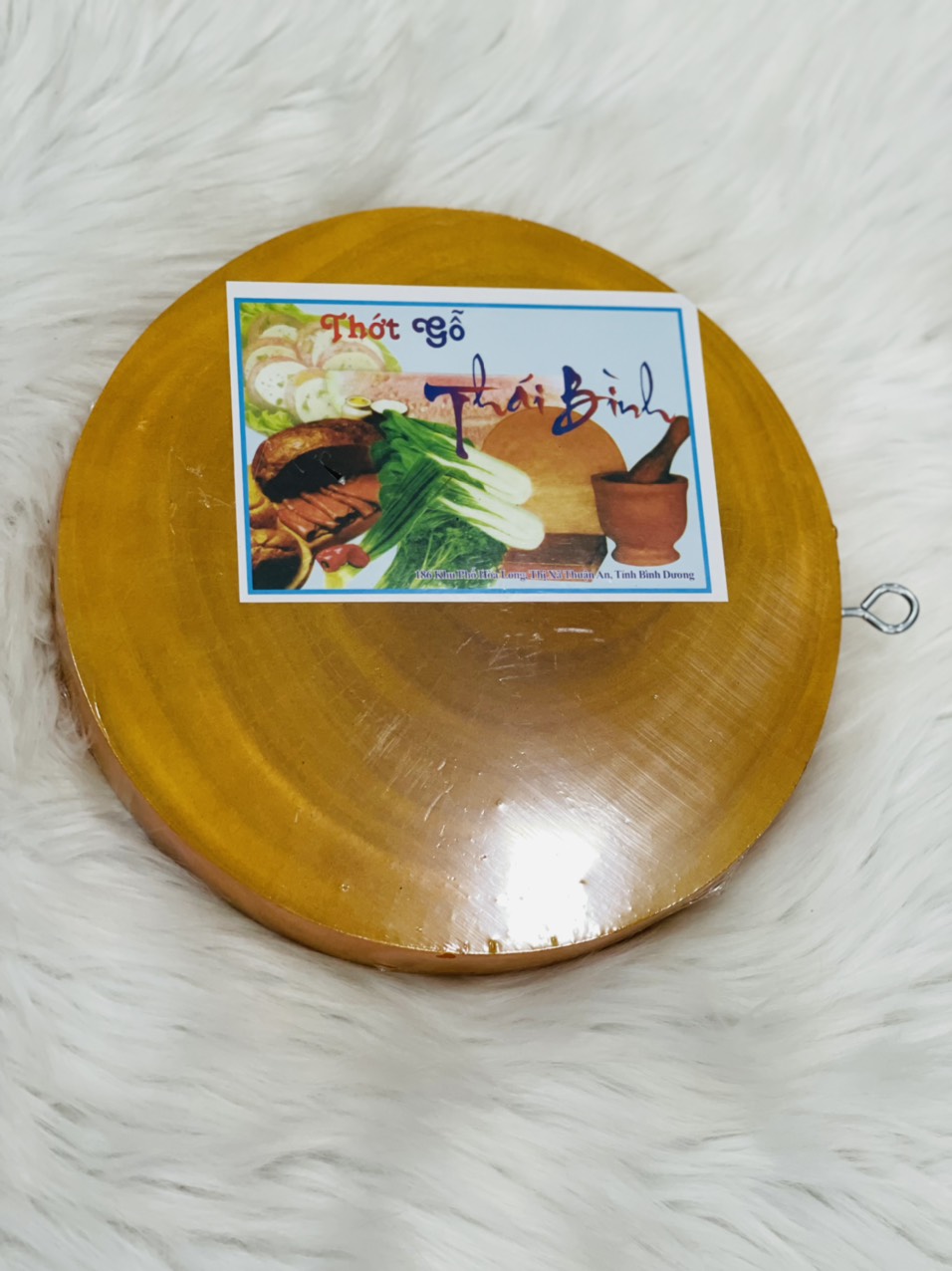 Thớt gỗ tròn Thái Bình (02 size đường kính: 23cm, 27cm)
