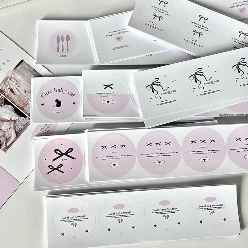 36Pcs Korean INS Ballet Ribbon Bow Round Sealing Sticker Girl 3-inch ...