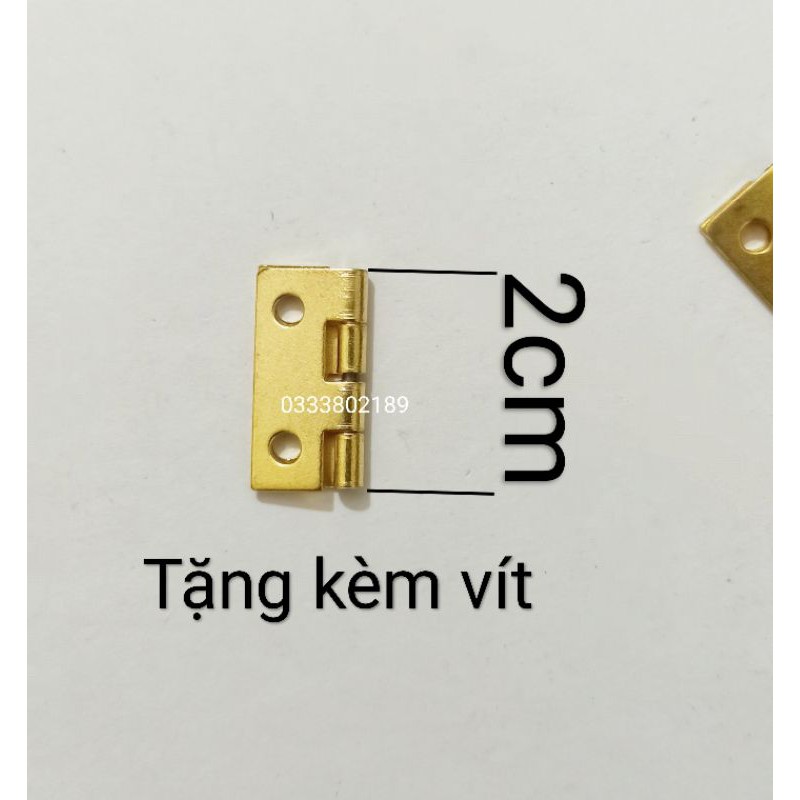10 Bản lề vuông mini 2cm, tặng kèm vít.