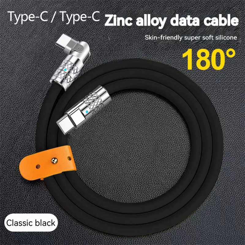 PD Fast Charging Cable Zinc Alloy Rotary Charging Cable Apple Huawei Mobile Phone Fast Charging Data Cable
