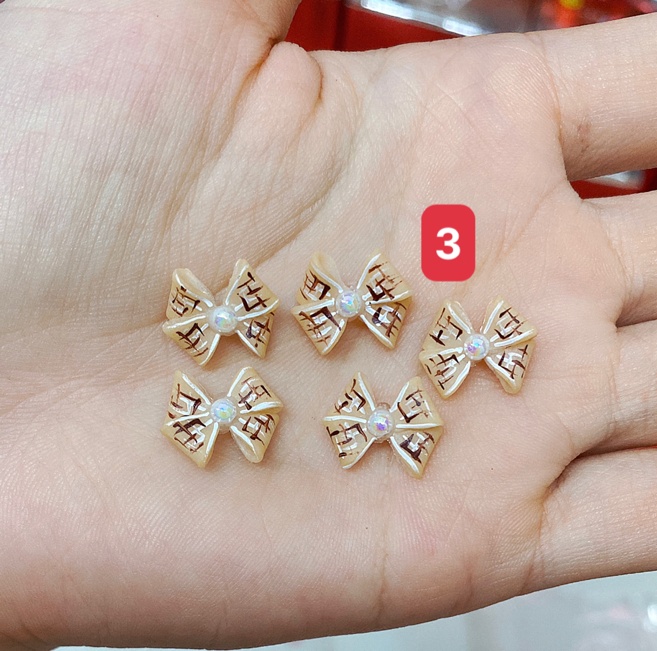 Nơ bột gắn móng ,hàng chuẩn đẹp như hình (Giá 1 nơ)- Mini Nails