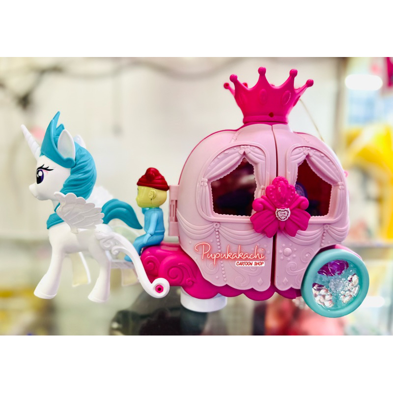 Lồng đèn trυng thu pin xe ngựa pony trang điểm, ngựa pony bán kem có đèn nhạc