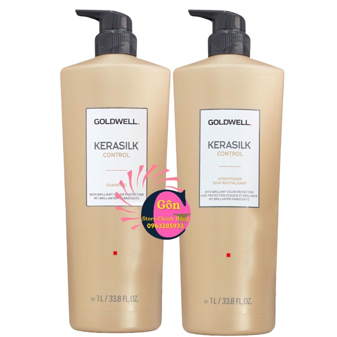 Dầu gội xả suôn mượt goldwell kerasilk control 1000ml gội xả goldwell chính hãng
