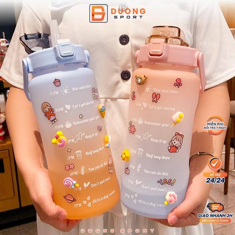 BÌNH NƯỚC 2L CÓ VẠCH BÁO GIỜ