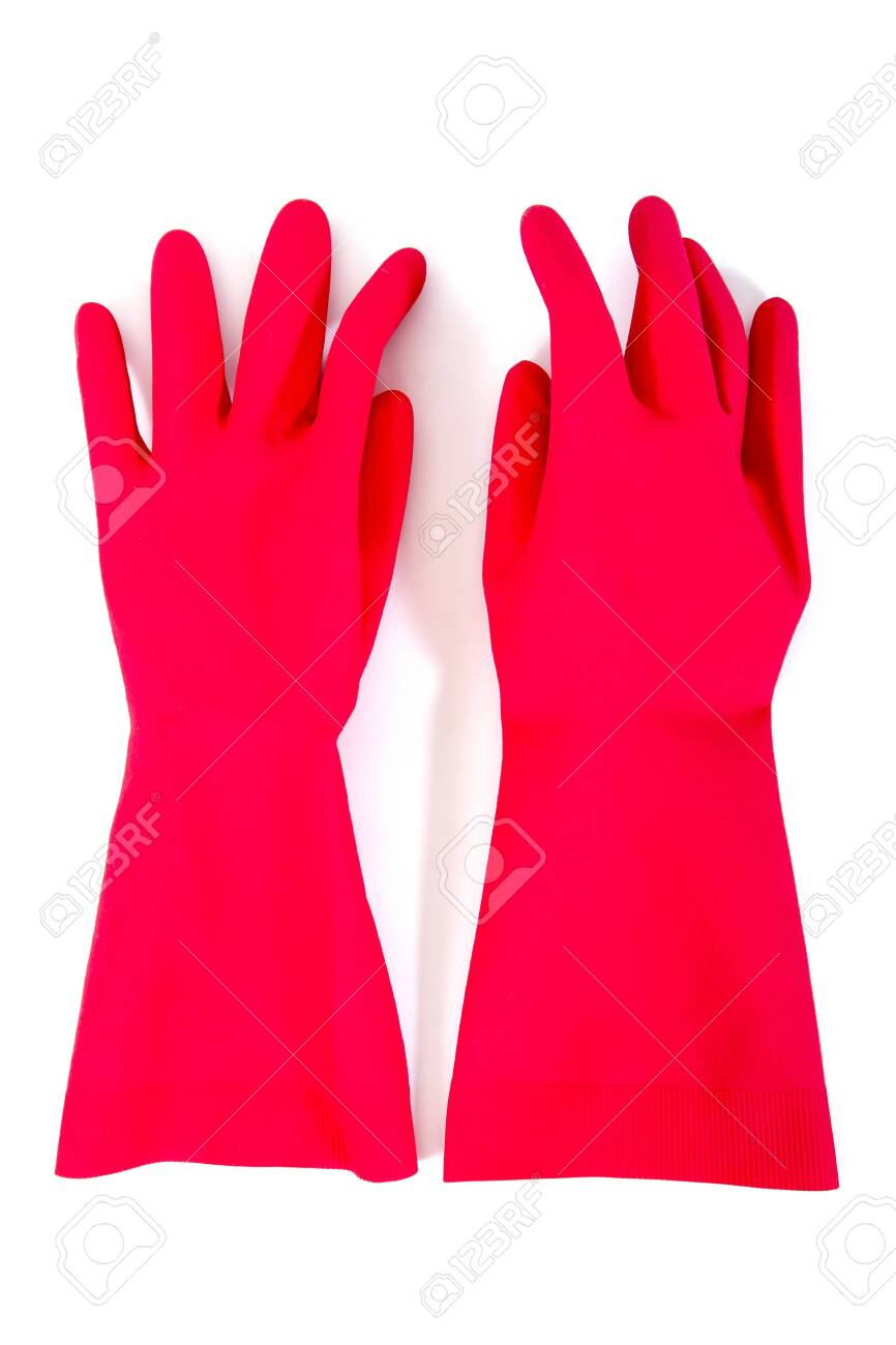 red non latex gloves