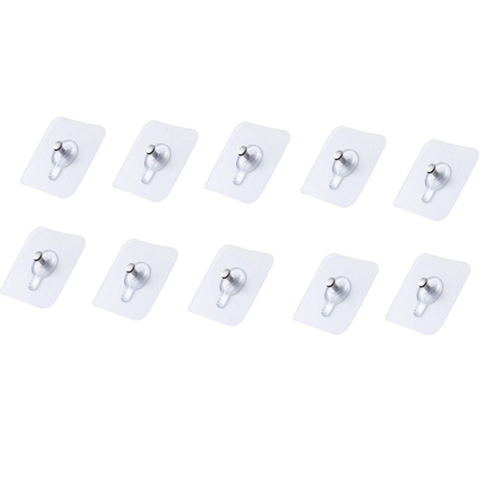 YYOUR 10Pcs Plastic Wall Screws Hanging Nails Seamless Transparent Adhesive Wall Hook Removable Wall Mount Non Trace Stickers Kitchen