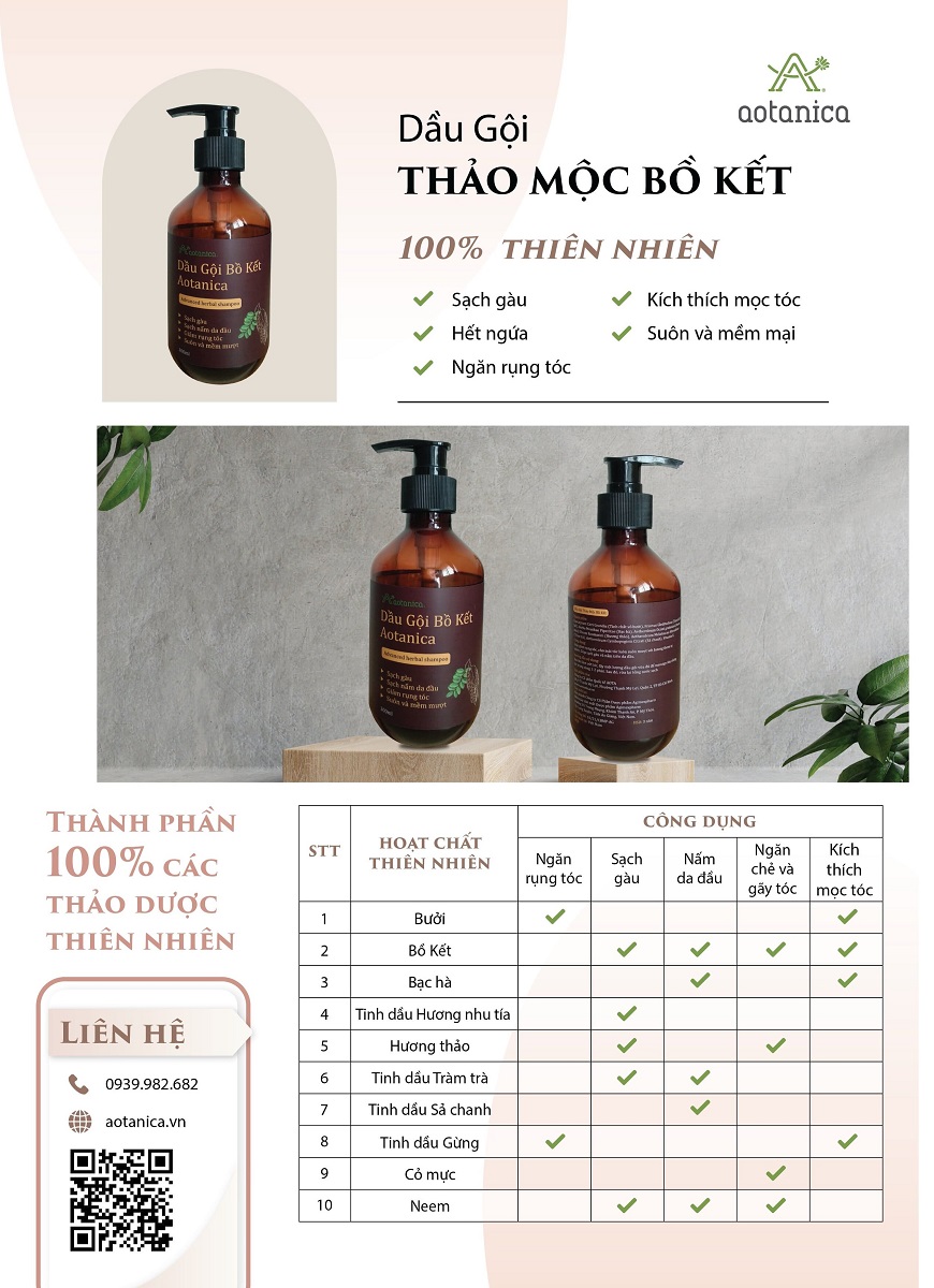 Combo Dầu gội và Dầu ủ tóc Aotanica