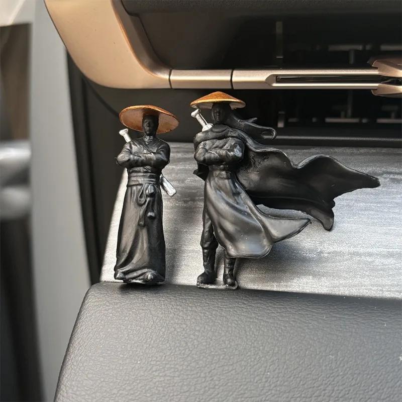 1/4PCS Resin Mini Figures Model Ancient Ninja Samurai Warrior Modeling Car Decoration Ornaments