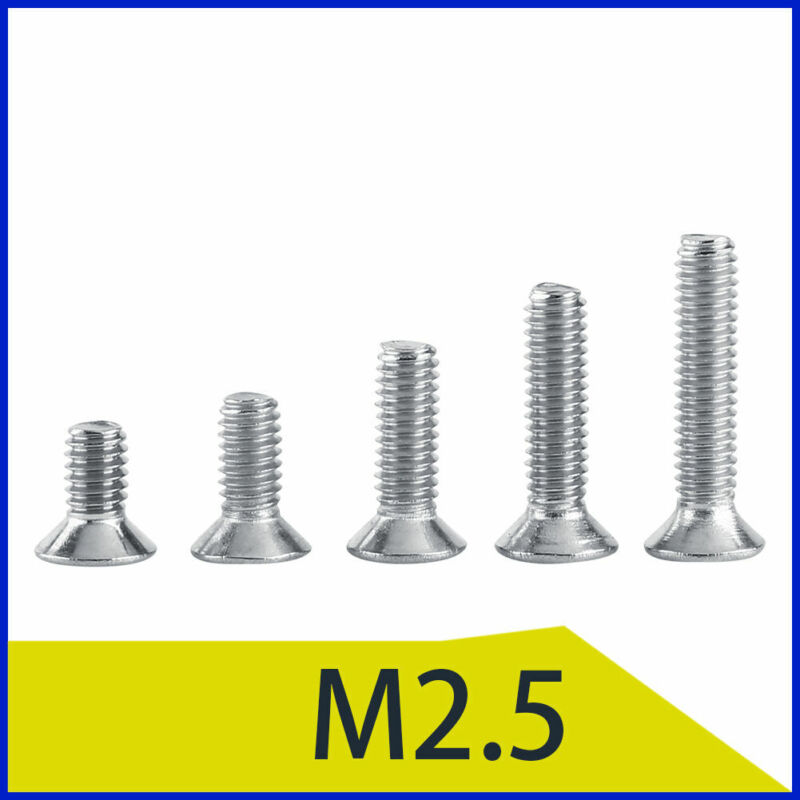 25/50pcs M2.5 M3 M4 304 A2 Stainless Steel Torx Screws Flat Head Countersunk Hex Sockets