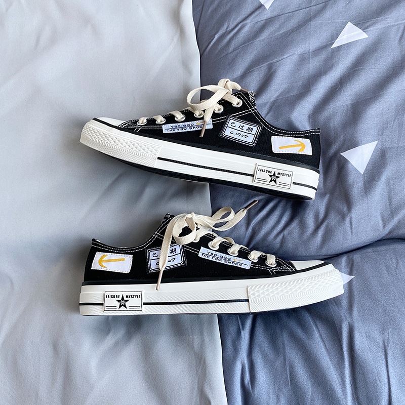 Canvas shoes Women's Korean casual shoes Breathable women's cloth shoes Student shoes INS whiteboard shoes