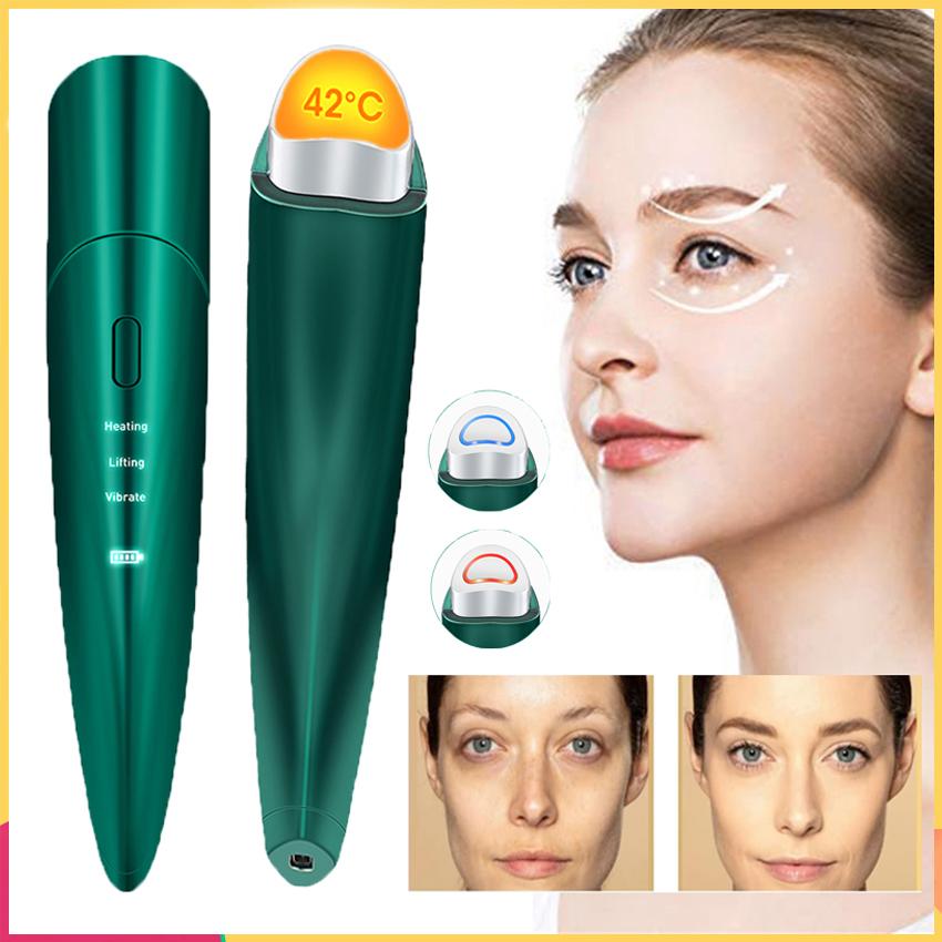 Electric Eye Massager Hot Compress Reduce Eye Bags Dark Circles Eye