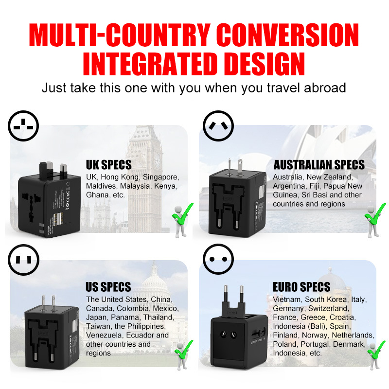 Global travel switch plug multi-function USB switch charger universal wireless switch socket