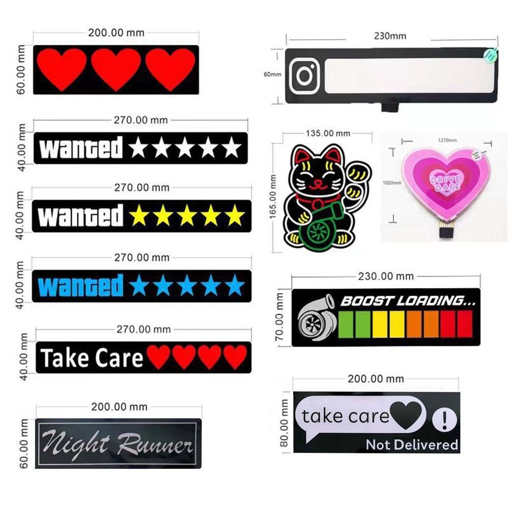 【Innovative design】Windshield Electric Led Wanted Car Window Sticker Auto Moto Safety Sign Decals Decoration Led Lights For Vehicle Sticker. 