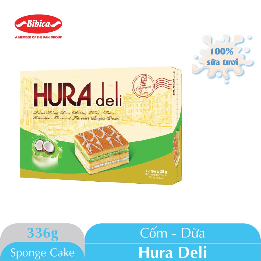 Bánh Hura Deli Cốm - Dừa Bibica 336g