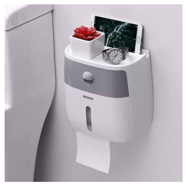 Hộp đựng giấy vệ sinh Ecoco kèm miếng dán cực chắc