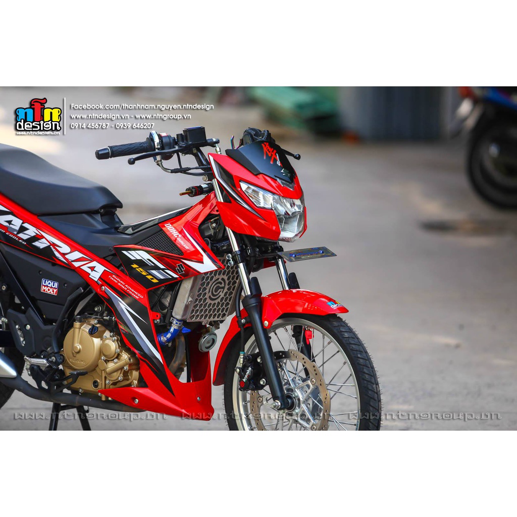 Tem Rời Dán Xe Raider FI Mẫu Đỏ Đen Chữ Satria