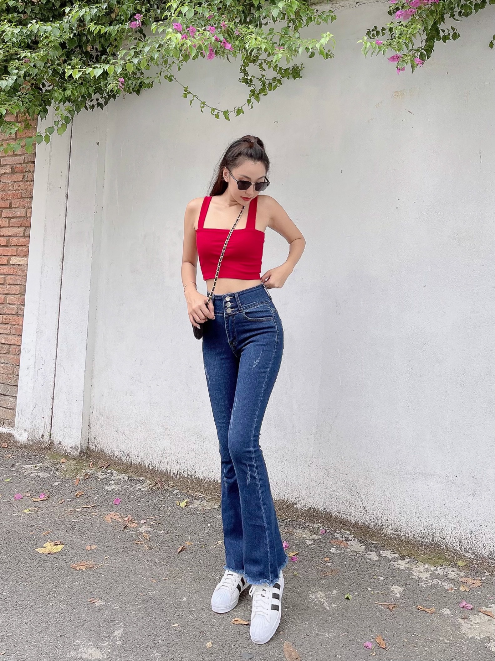 Quần tây nữ 2 nút phối ren ngọc sườn chất lụa thun co giãn QT787
