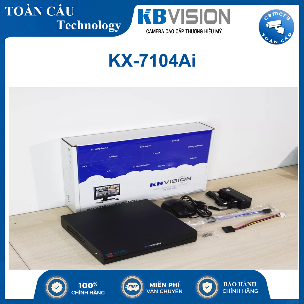 [100% CHÍNH HÃNG]Đầu ghi hình 4 / 8 kênh KBVision KX-7104Ai / 7108Ai hỗ trợ chức năng SMD Plus giúp...
