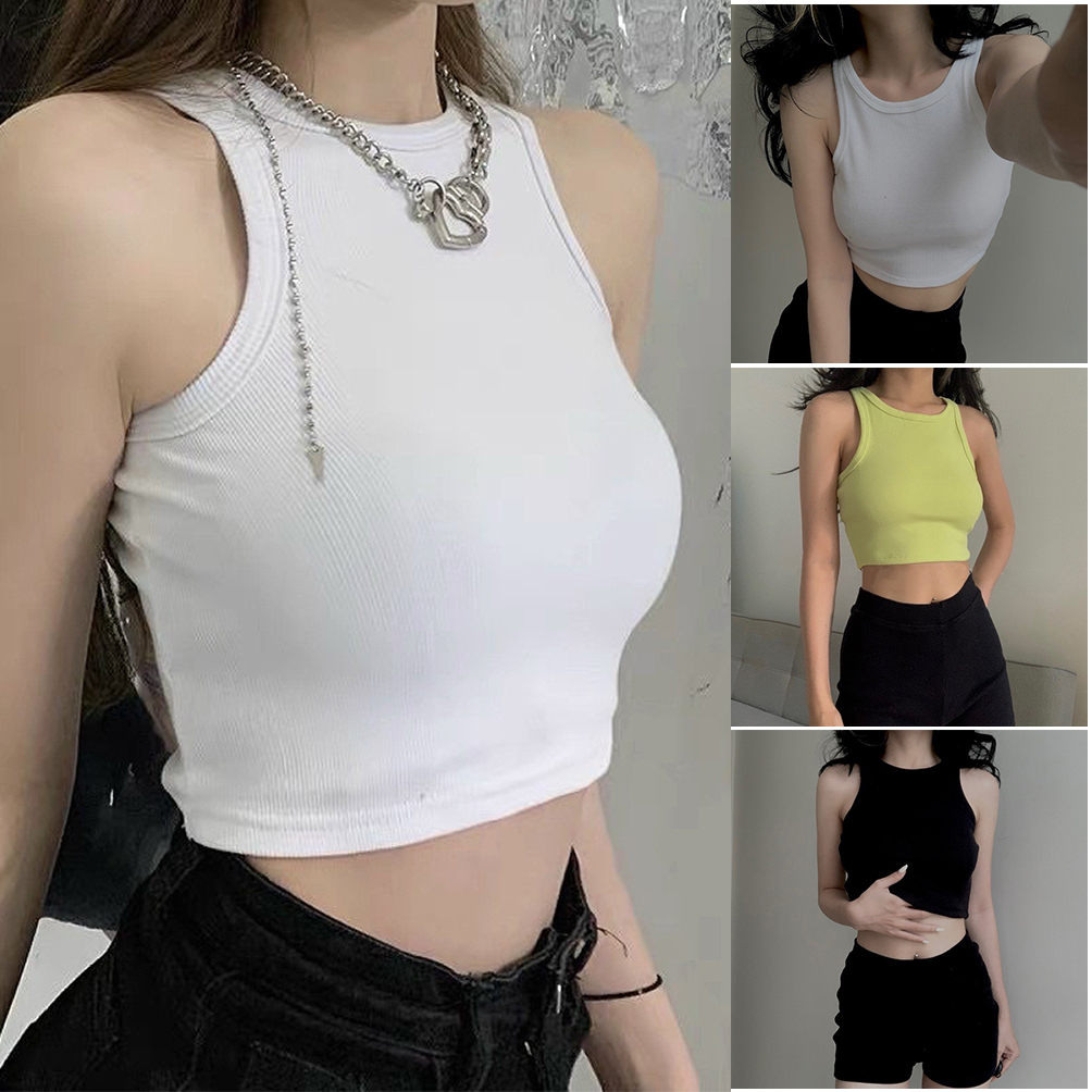 Áo Croptop Ba Lỗ Ôm Body Kiểu Dáng Basic Trơn, Hè Năng Động A513899