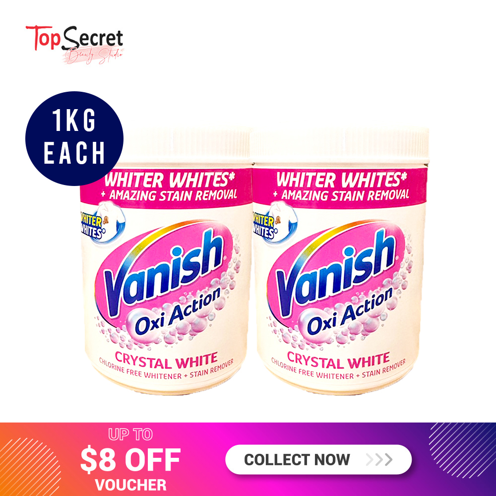 Single/Bundle] Vanish Oxi Action Crystal White Fabric Stain Remover 1kg -  Top Secret Beauty