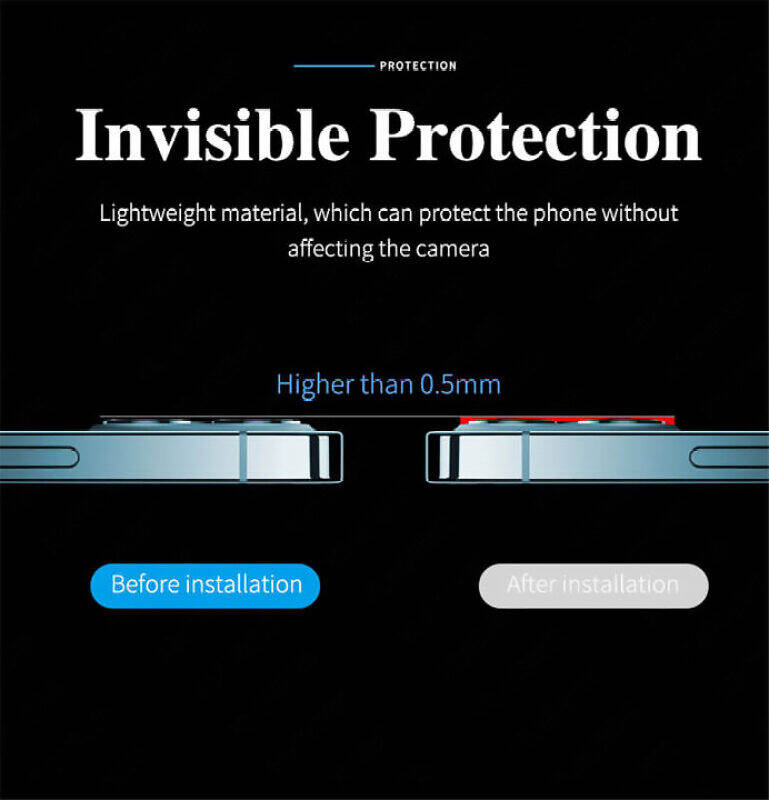 BOCH Miếng Bảo Vệ Ống Kính Máy Ảnh Cho iPhone 14 Pro Max Plus 13 12 11 Pro Max Mini Kính Cường Lực HD Cao Cấp Miếng Dán Màn Hình Ống Kính Hợp Kim Nhôm Hàng Có Sẵn