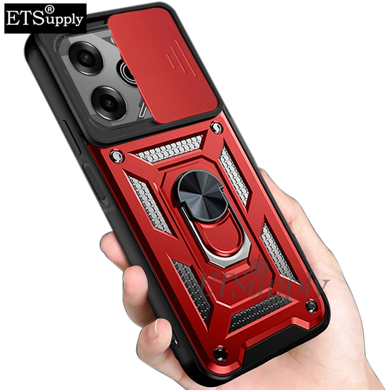 Phone case Tecno Pova 6 Pro Armor Ring Case Cover Adsorb Car Holder Shockproof Camera Protection Cover Back Cover Tecno Pova 6Pro Case.