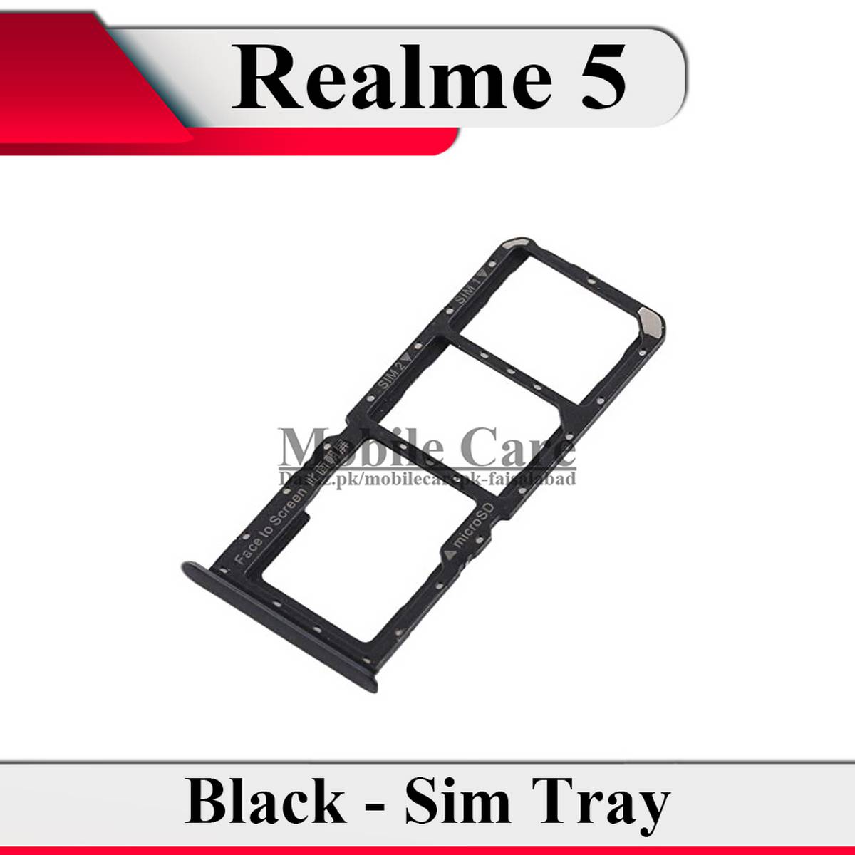 Realme 5 SIM Tray Sim Jacket Sim Slot Sim Door For Realme5 - Black