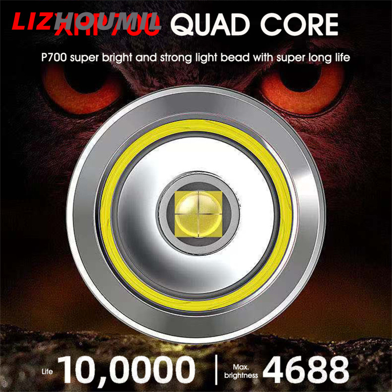 LIZHOUMIL Powerful Led Flashlight Usb Rechargeable Hand-held Ultra-bright Long Range Strong Light Outdoor Camping Torch