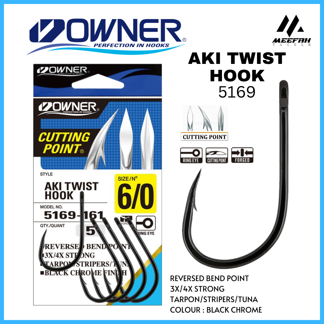 Owner Aki Twist Cutting Point� Fishing Hooks (Size: 4/0), MORE, Fishing,  Hooks & Weights -  Airsoft Superstore