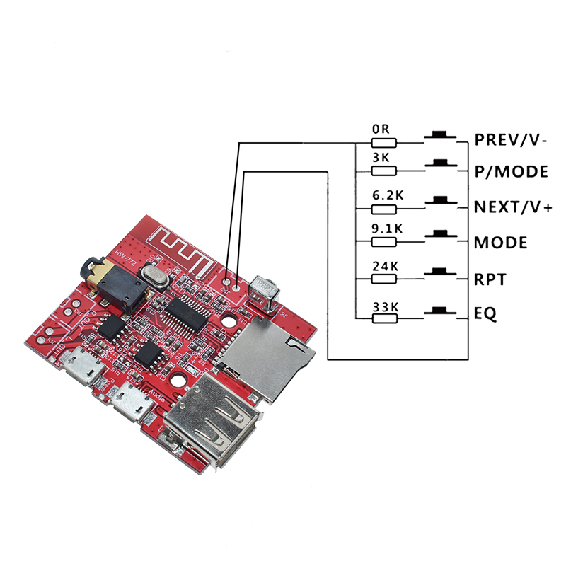 Bảng Mạch Giải Mã MP3 WAV Bluetooth 4.1 3 W Cho Xe Hơi Mô-đun Bộ Khuếch Đại Thu Âm Thanh Hỗ Trợ Điều Khiển Từ Xa USB/TF/U-DISK/IR